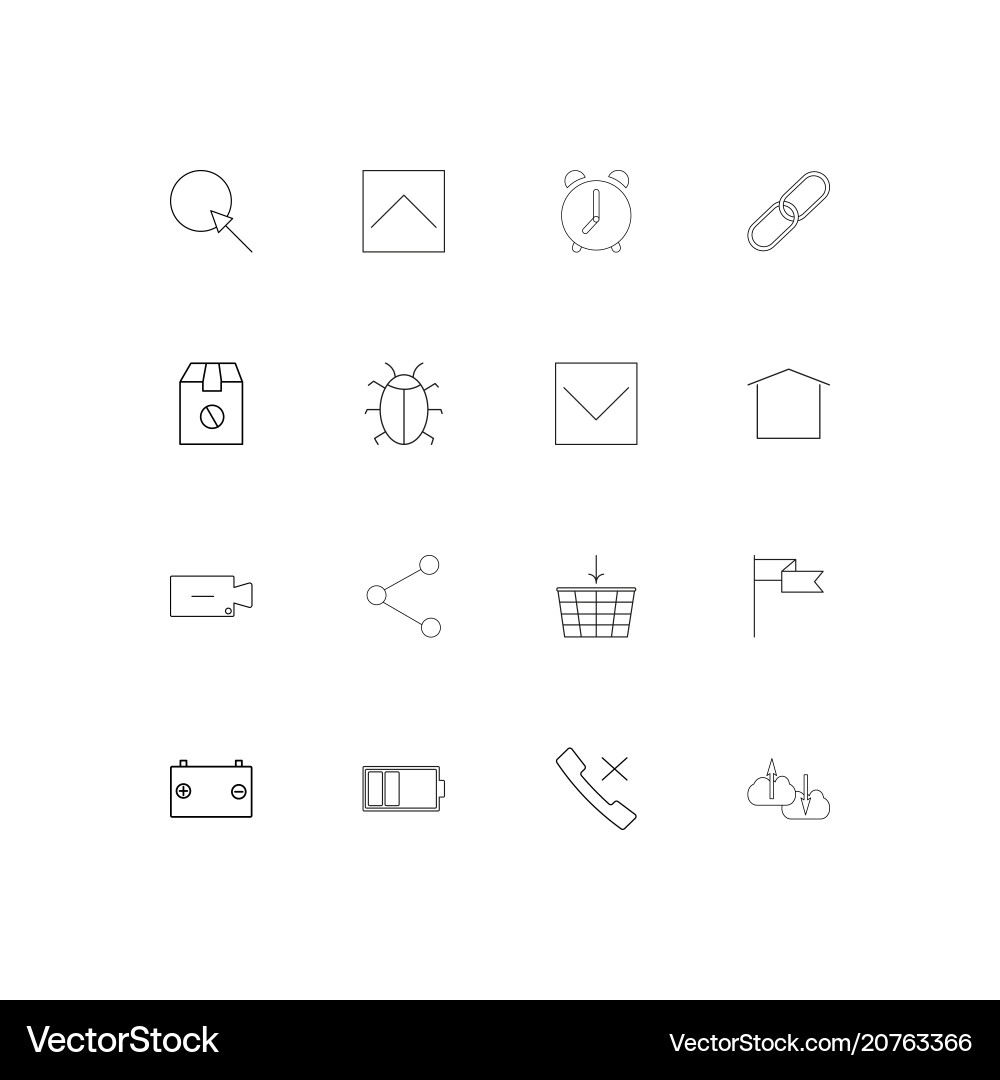 Web applications linear thin icons set outlined vector image