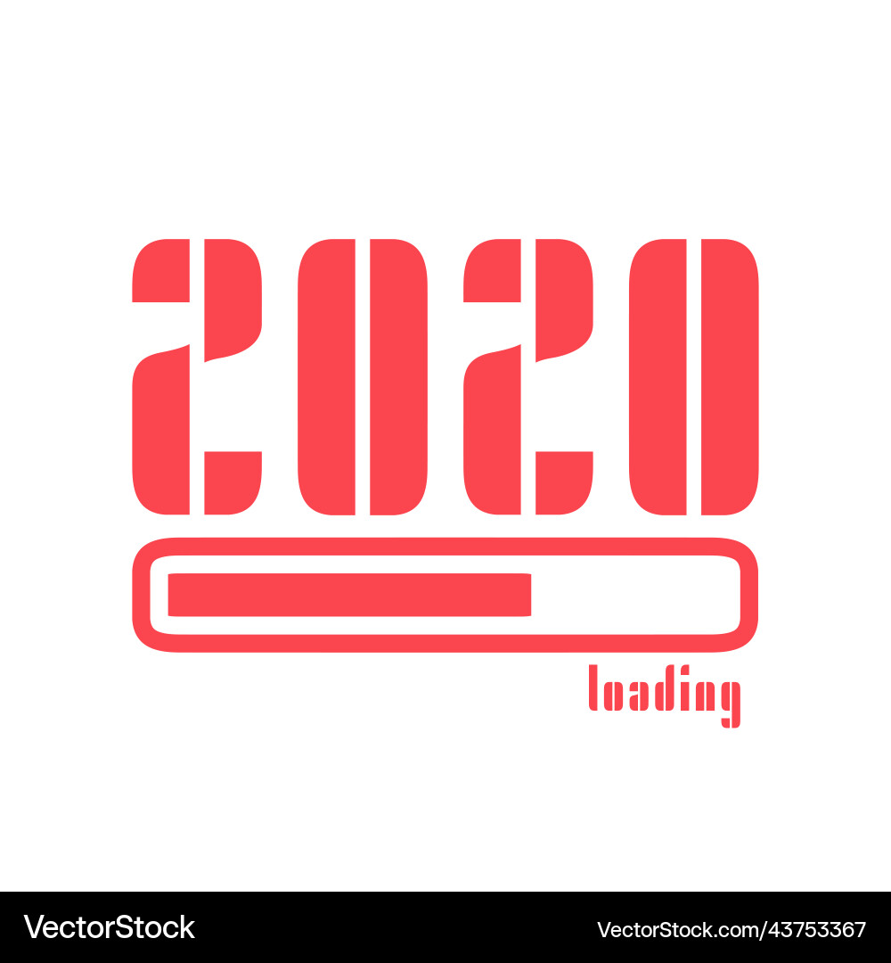 2020 happy new year loading with text 2020 happy new year loading with text vector image