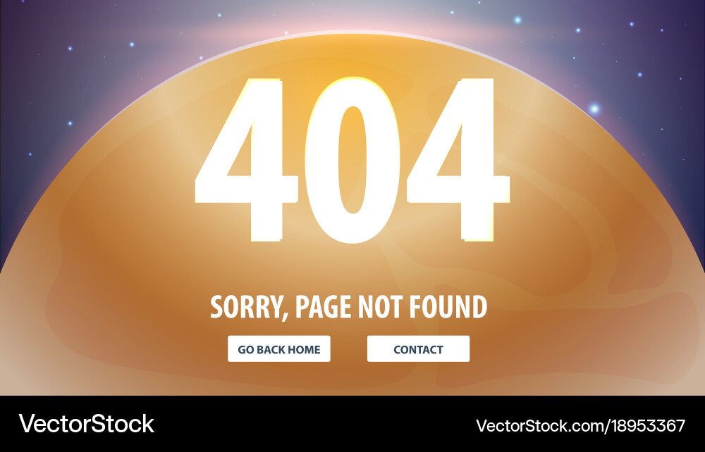 404 error with space on the background page vector image