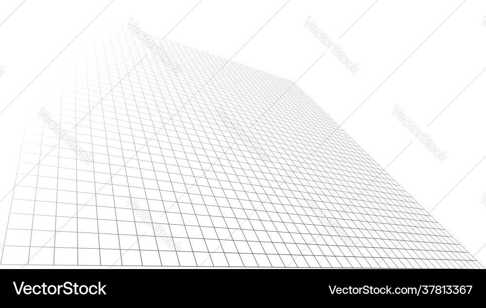 Abstract 3d grid mesh in perspective checkered Vector Image