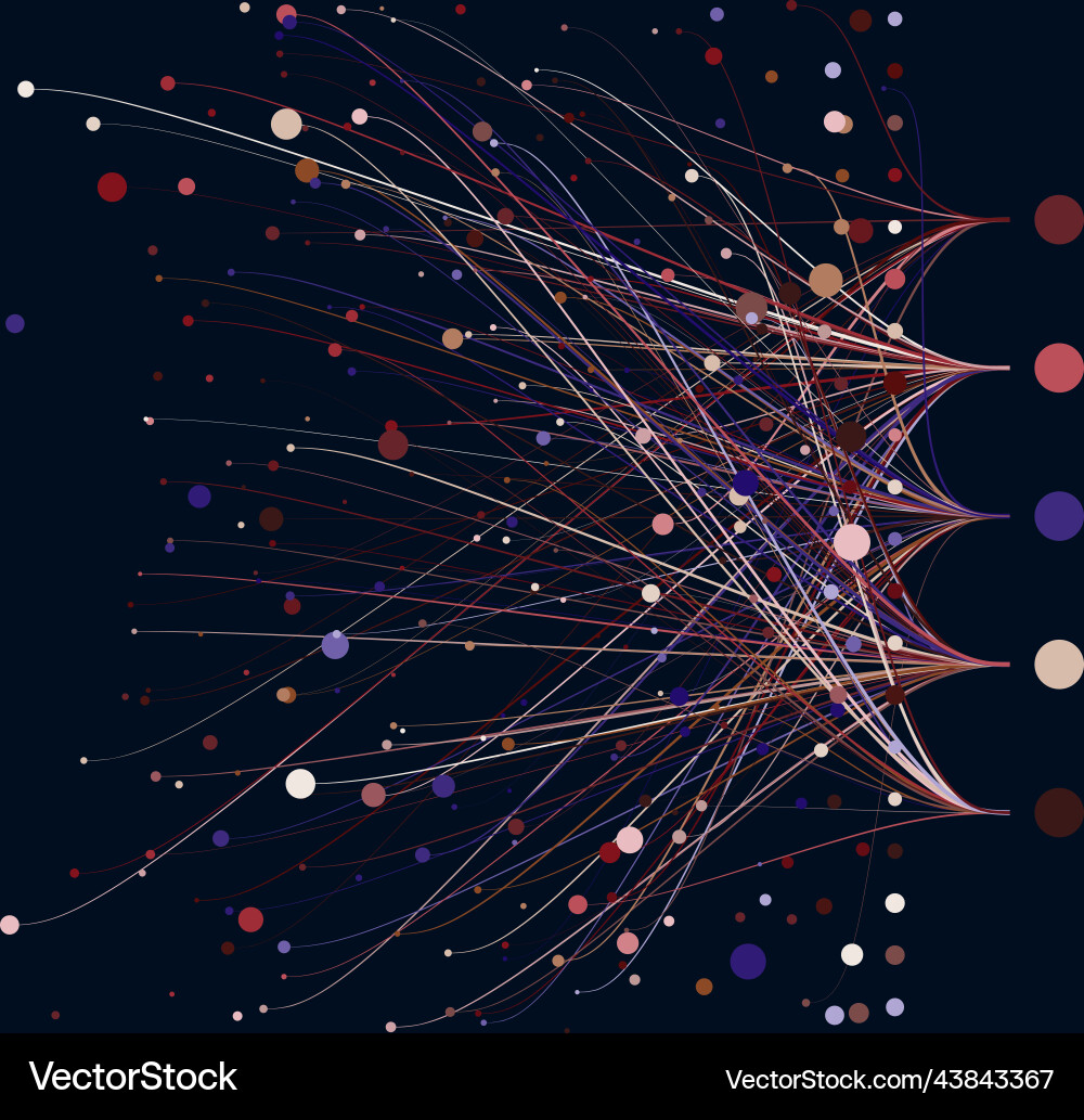 Abstractly arranged dots are connected by lines Abstractly arranged dots are connected by lines vector image