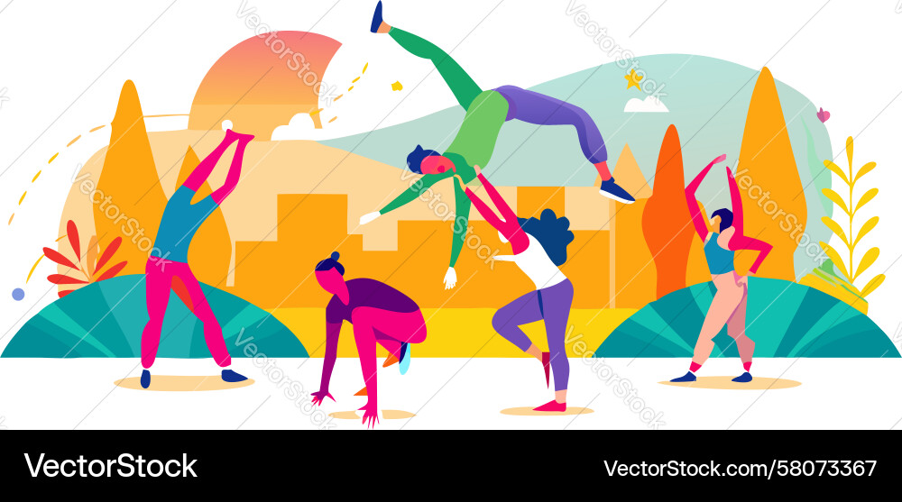 Acrobatic Performance Vector Image