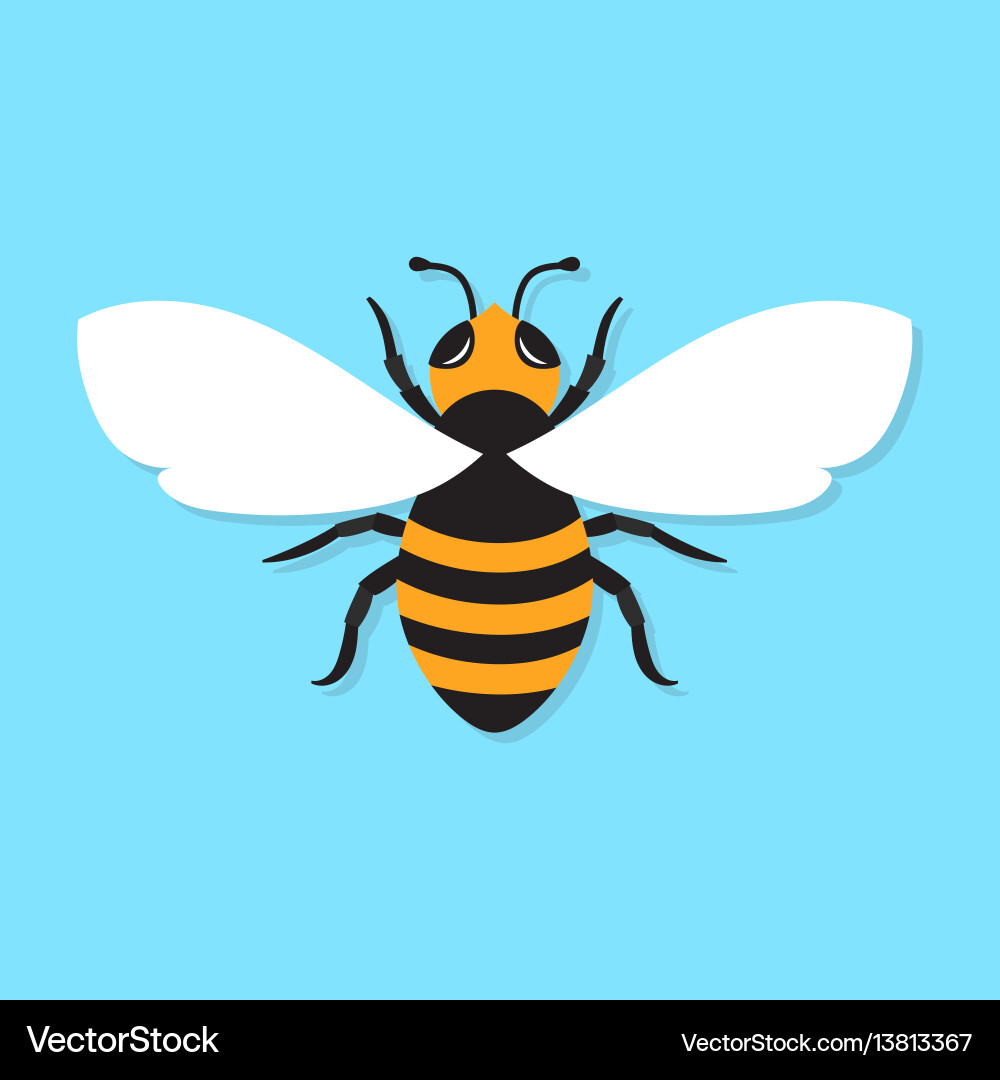 Bee Icon - Flat Style Royalty Free Vector Image