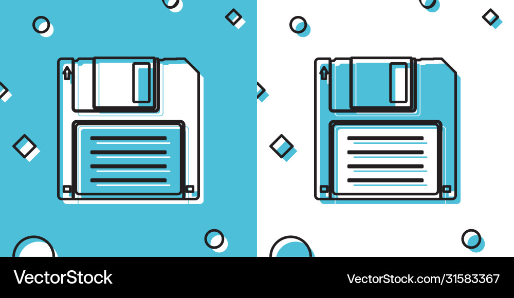 Black floppy disk for computer data storage icon Black floppy disk for computer data storage icon vector image