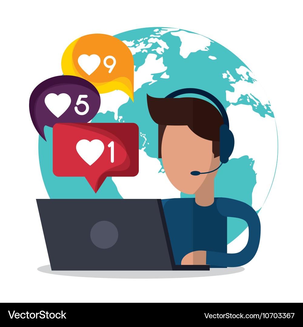 Call center and technical service design vector image