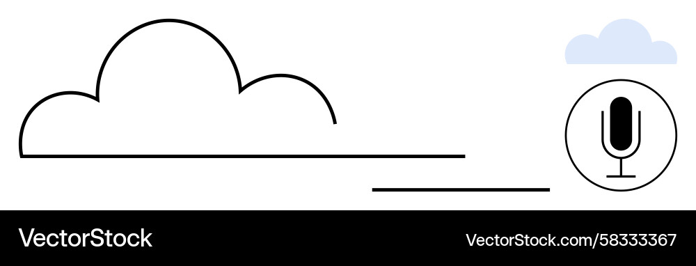 Cloud Audio Input & Voice Tech Vector Image