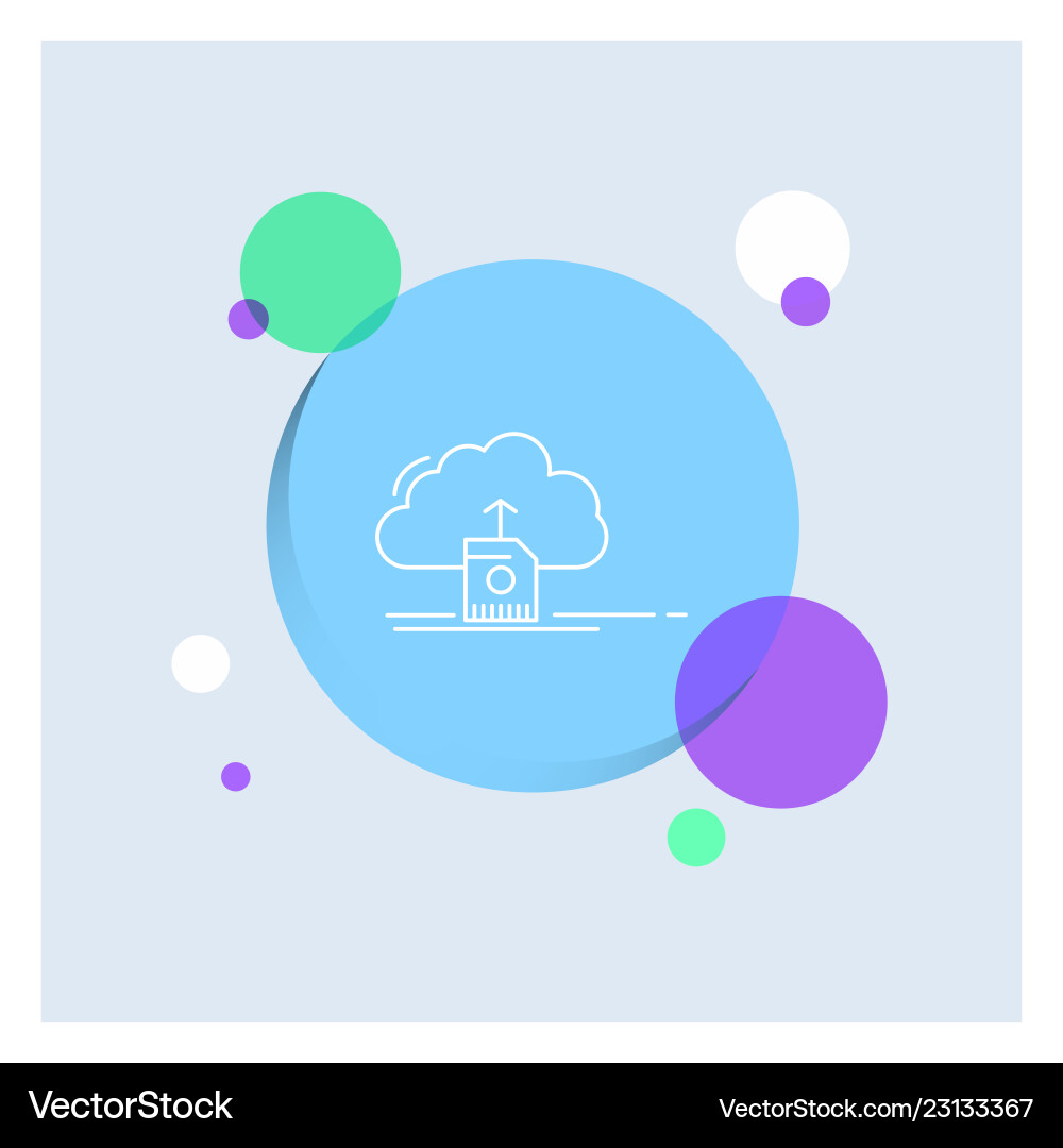 Cloud upload save data computing white line icon Cloud upload save data computing white line icon vector image