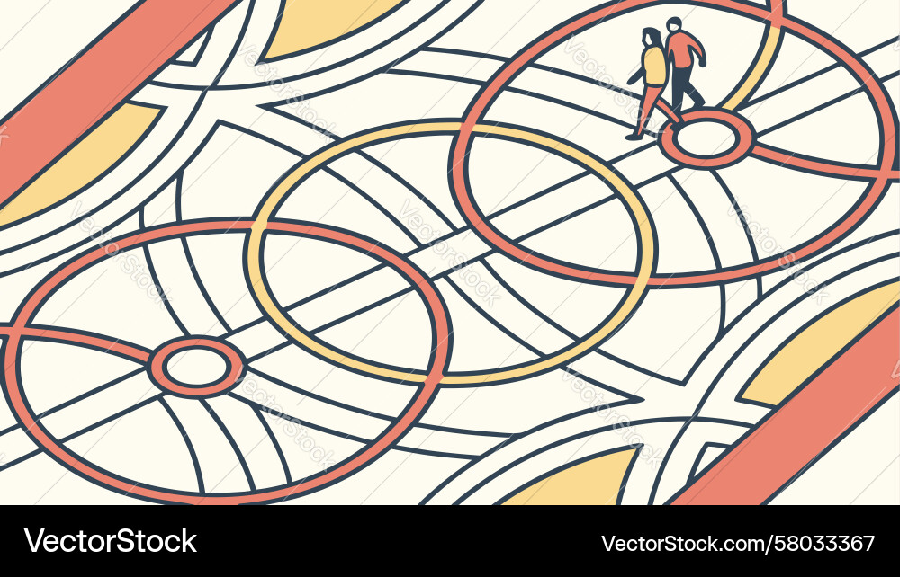Complex Route Navigation Vector Image