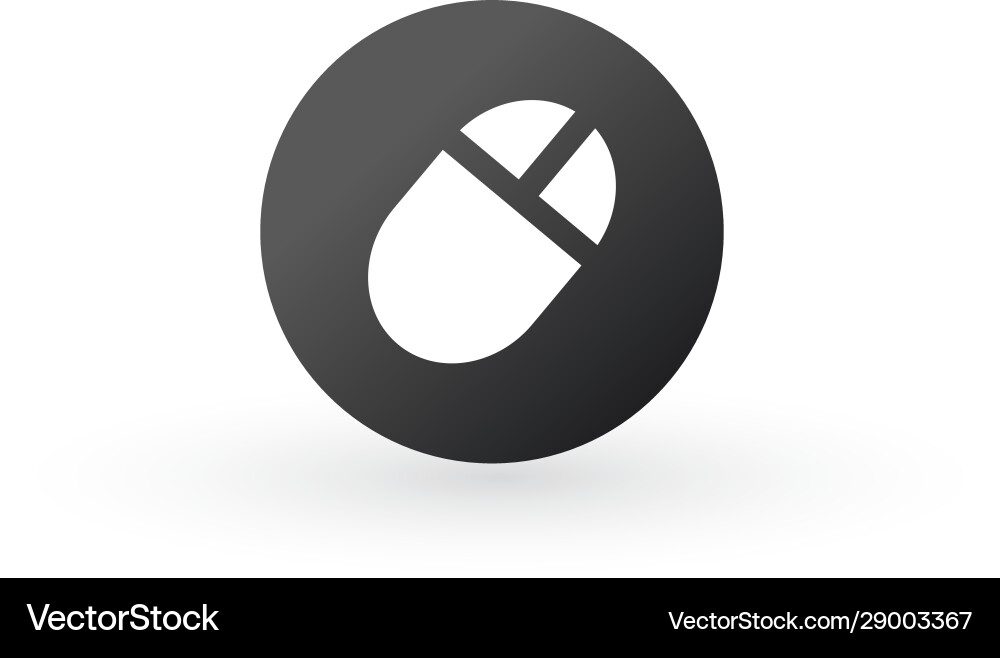 Computer mouse icon on round internet button vector image