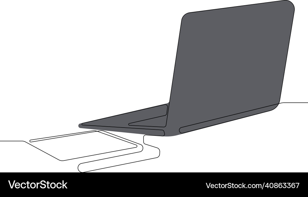 Continuous line drawing of a workspace Continuous line drawing of a workspace Vector Image