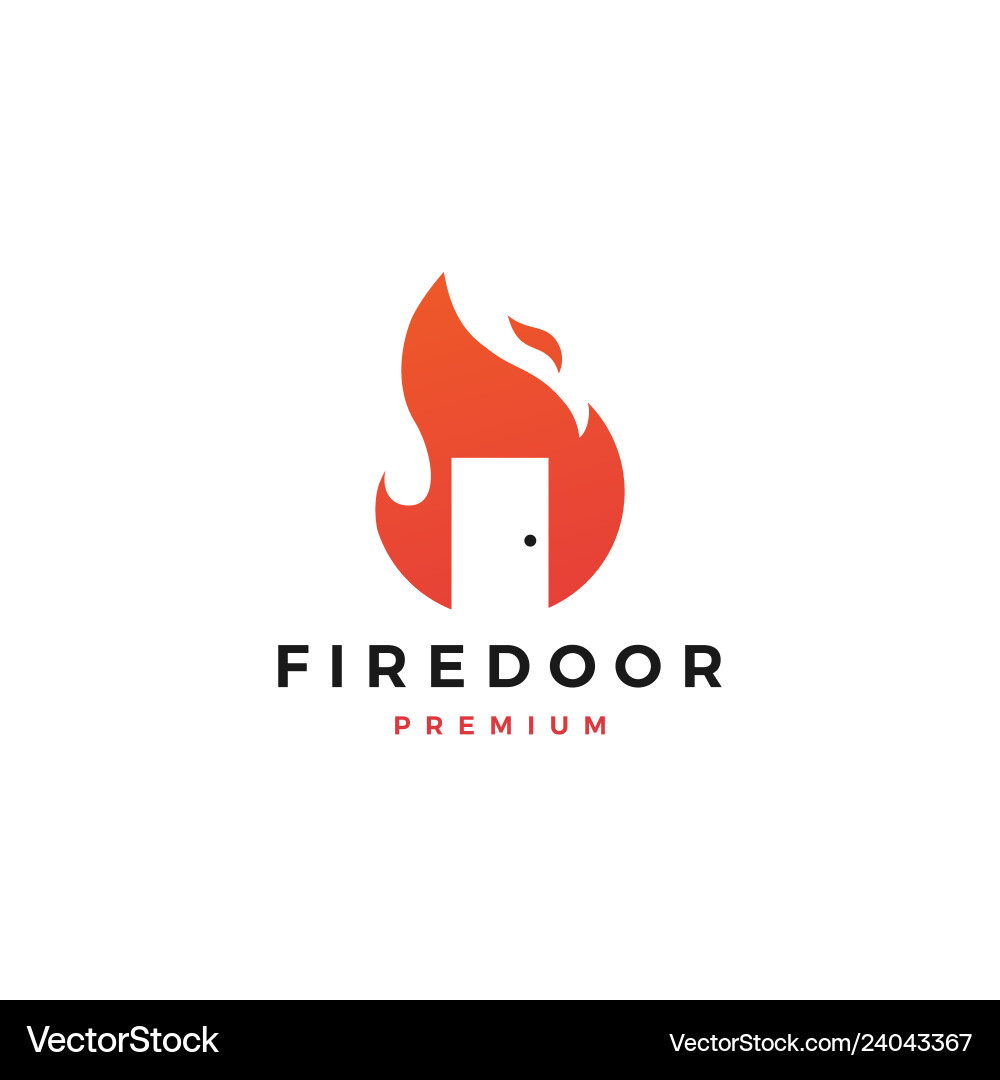 Fire Door Icon & Logo Collection Vector Image