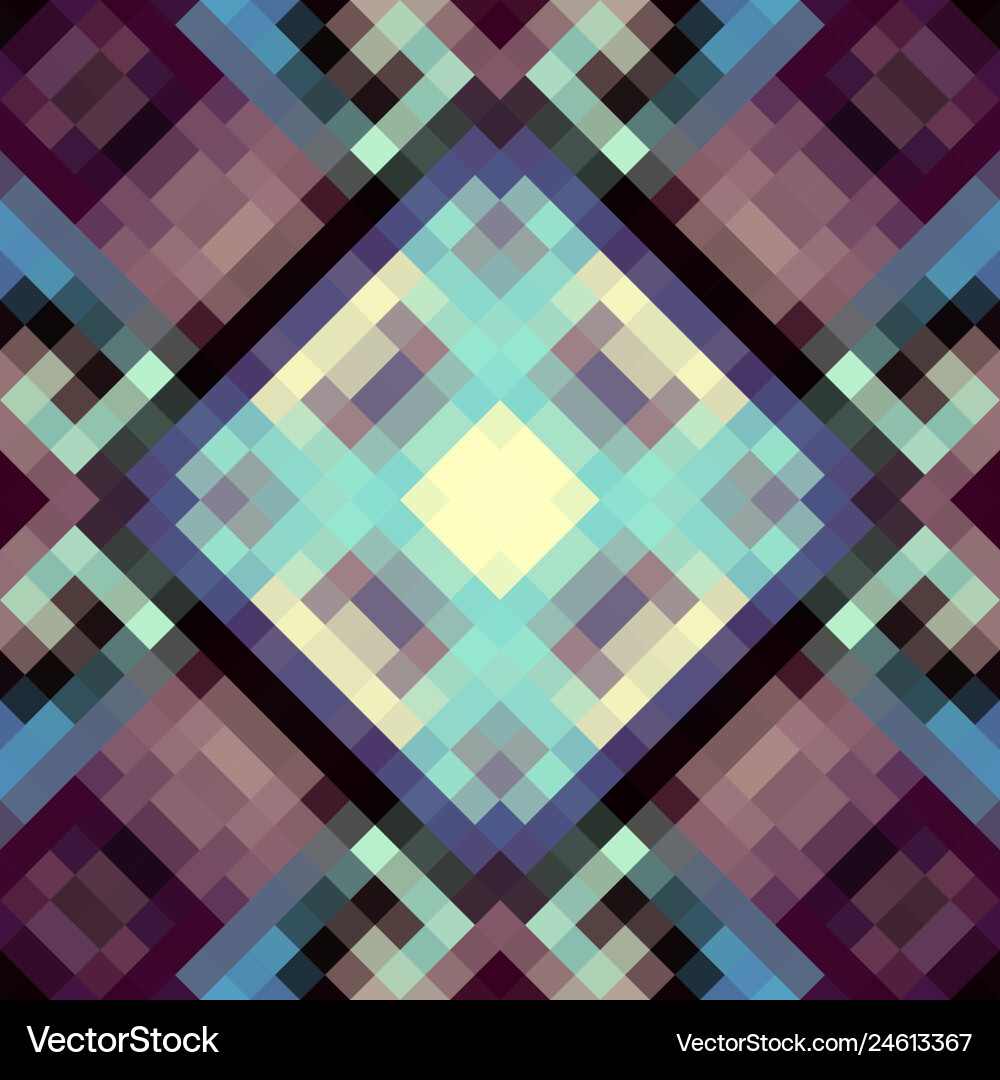 Geometric abstract symmetric pattern in pixel art vector image