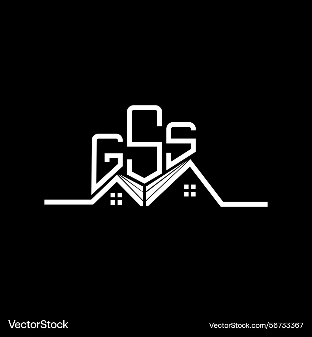Gss real state logo design simple and modern Vector Image