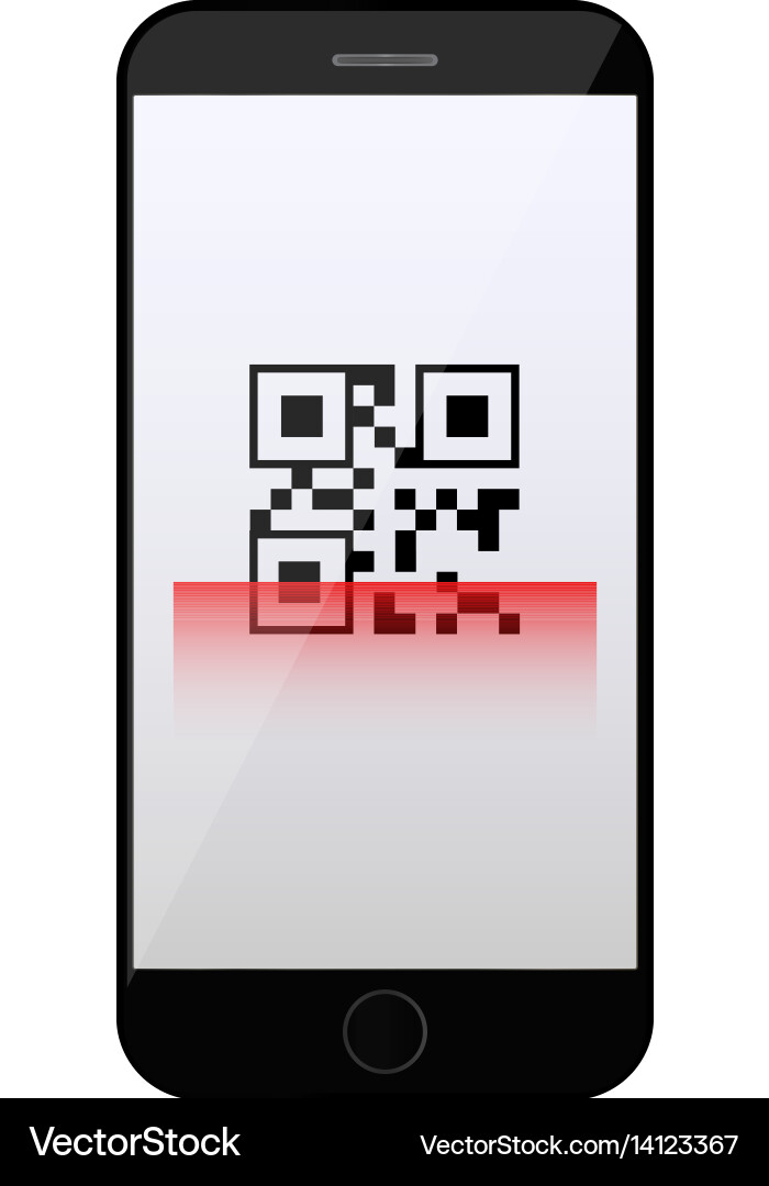 Qr code scanning on mobile phone Vector Image