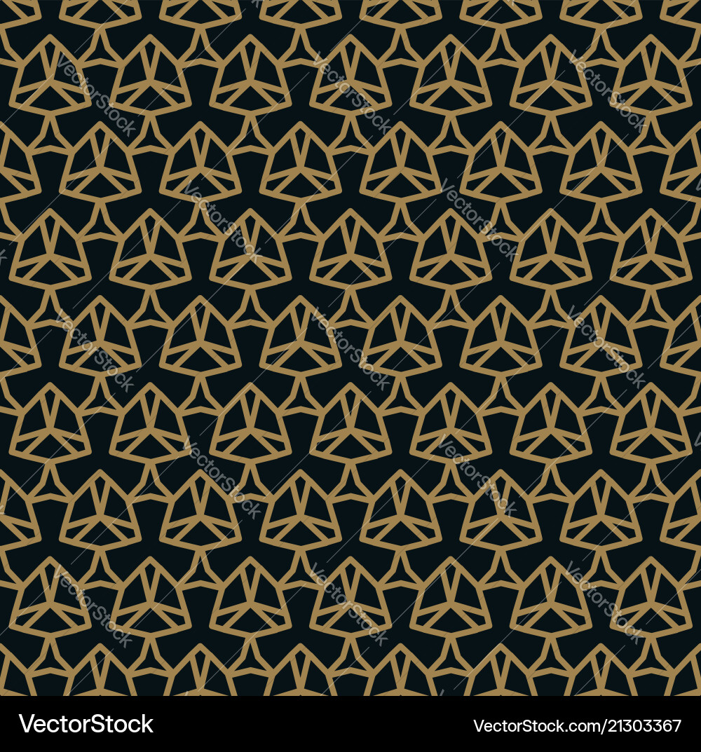 Seamless pattern of intersecting thin gold lines vector image