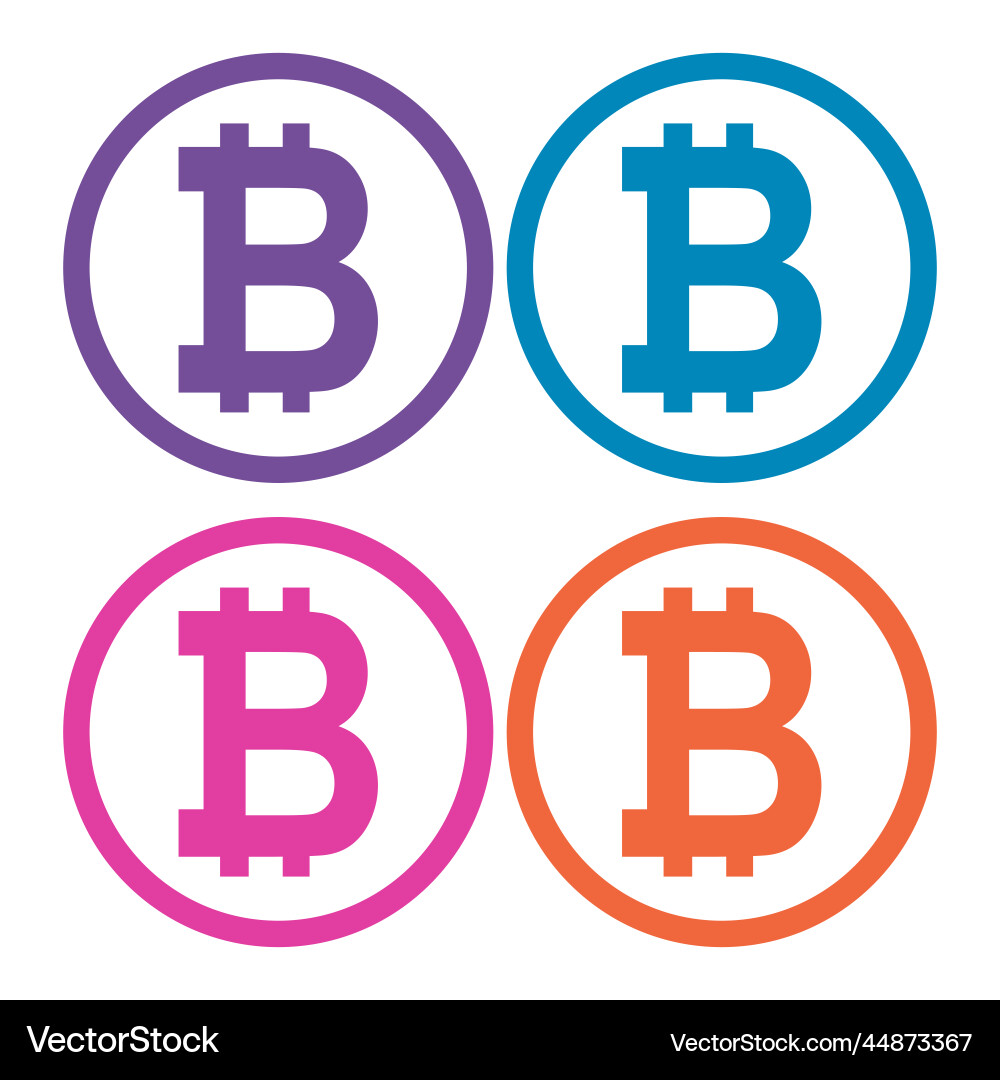 Set of bitcoin web coin internet electronic Set of bitcoin web coin internet electronic vector image