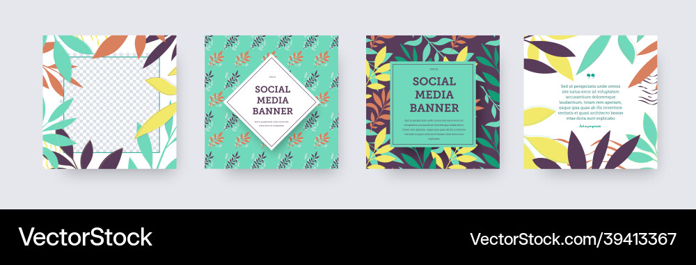 Square Social Media Banner mit abstrakten Elementen Square Social Media Banner mit abstrakten Elementen vektorbild