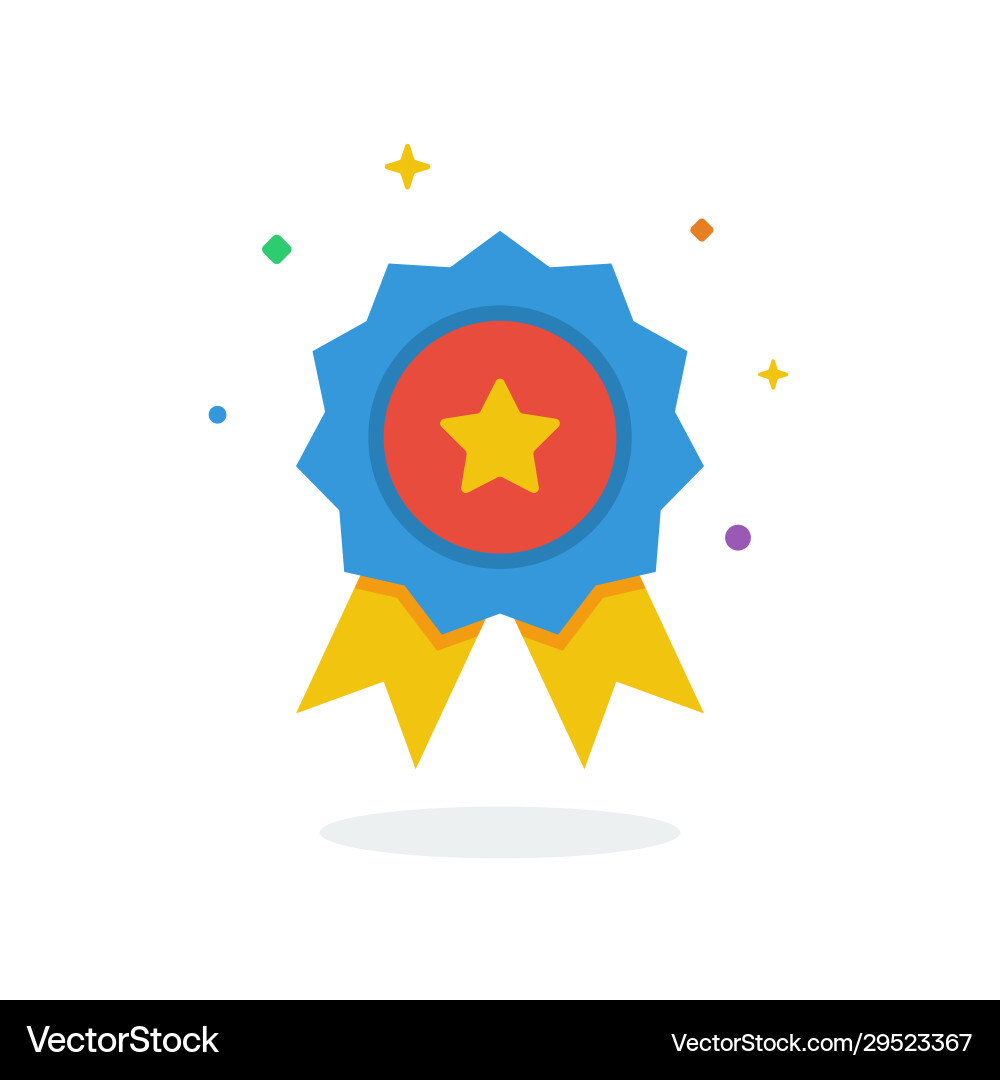Unique flying achievement flat badge icon Unique flying achievement flat badge icon vector image