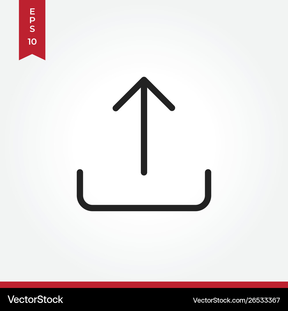 Upload icon in modern style for web site Upload icon in modern style for web site vector image