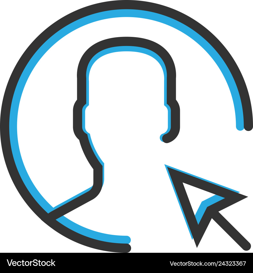 User Interaction Icon - Line Style Vector Image