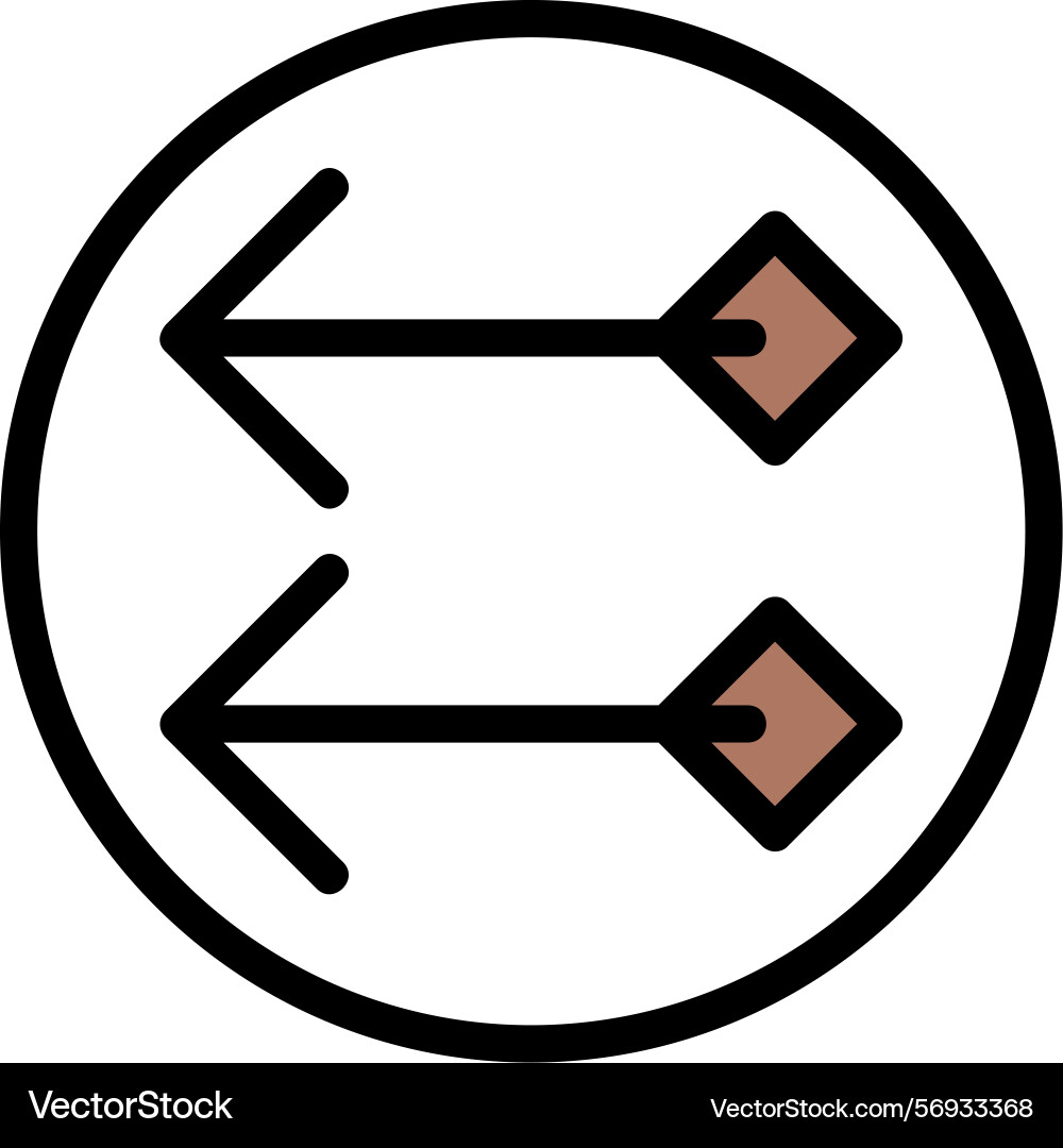 Arrow block left line filled style icon design vector image