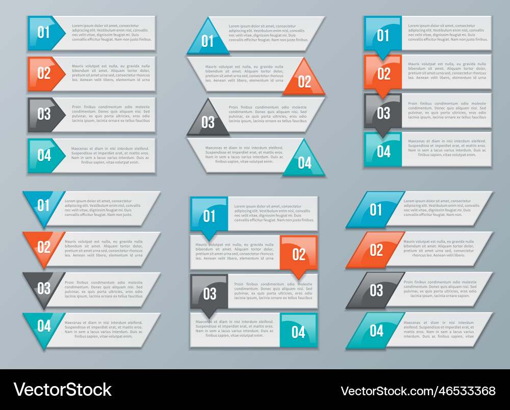 Arrows options for diagram graph chart Vector Image