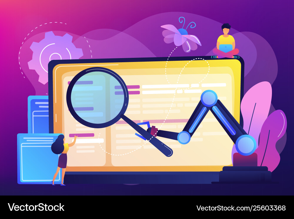 Automated testing concept Automated testing concept vector image