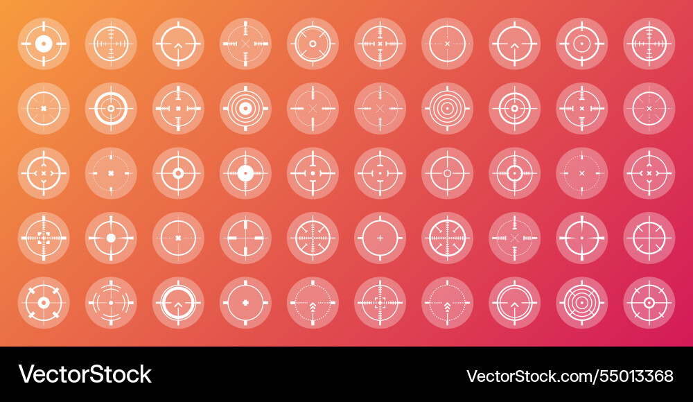 Colorful sniper rifle sights weapon optical scope Colorful sniper rifle sights weapon optical scope vector image