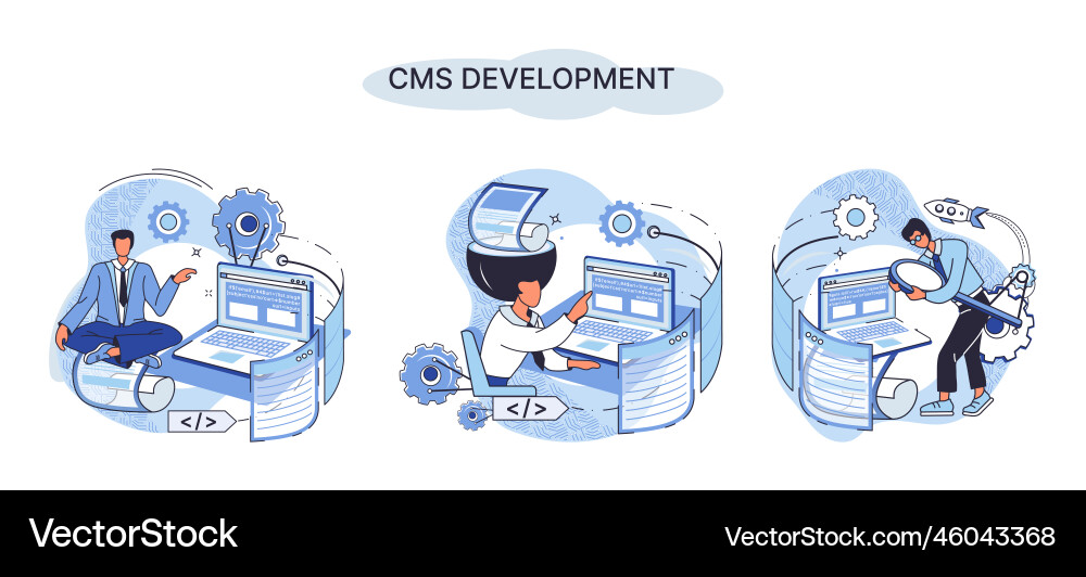 Concept of digital content management system cms Concept of digital content management system cms vector image