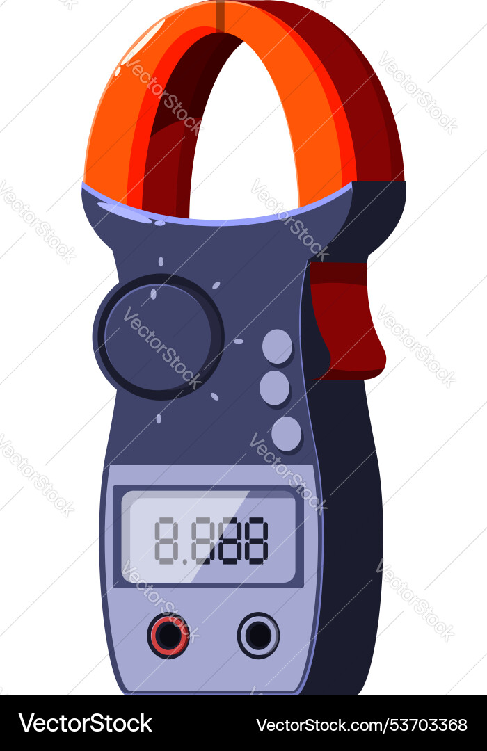 Digital clamp meter showing measurement result Digital clamp meter showing measurement result Vector Image