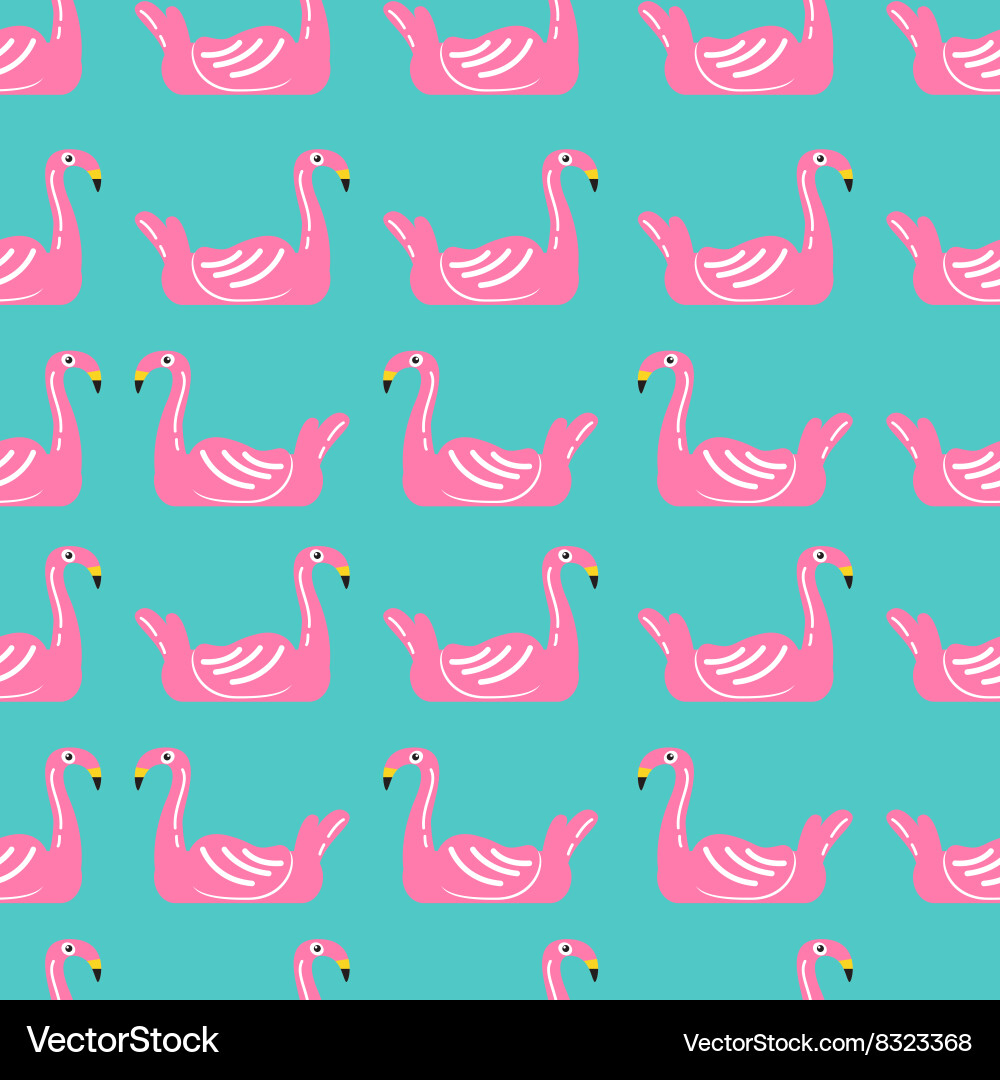 Flamingo Pool Float Pattern Vector Image