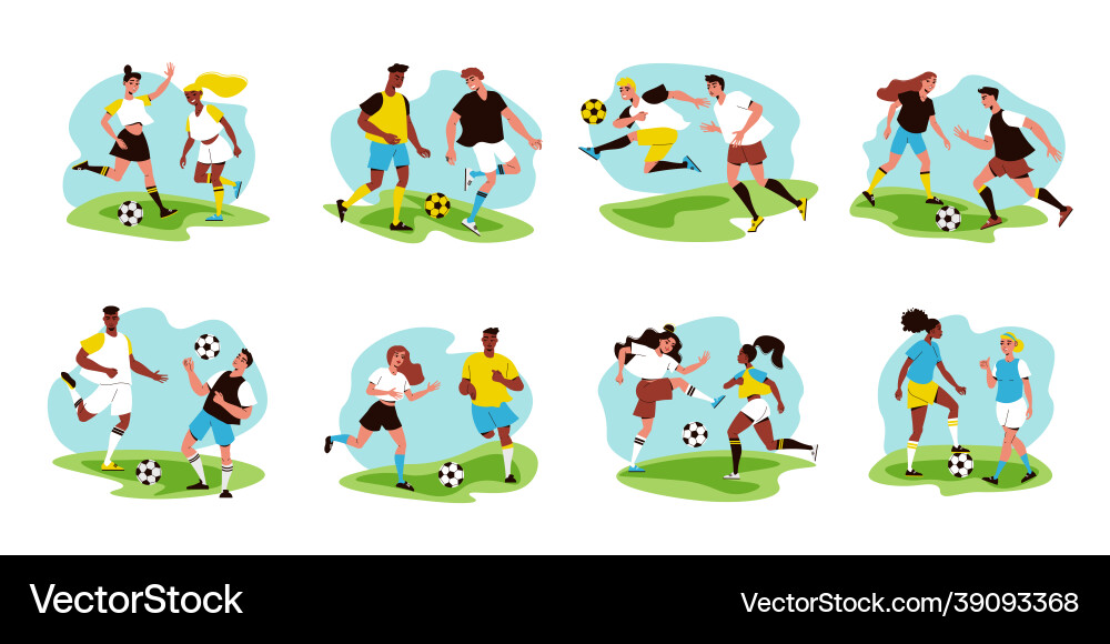 Flat football compositions vector image