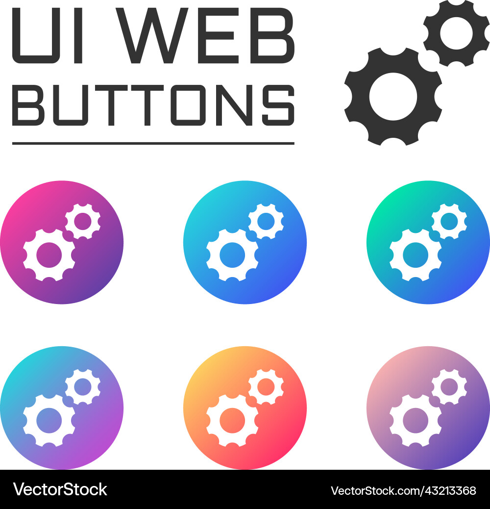 Gear wheels account ui web button Gear wheels account ui web button vector image