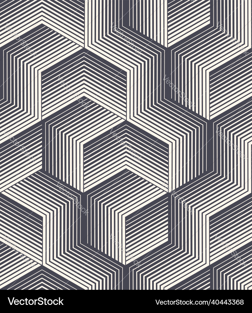Geometric Striped Cube Pattern vector image