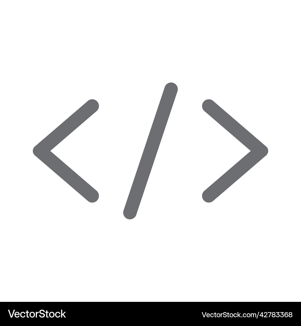Grey code line art icon vector image