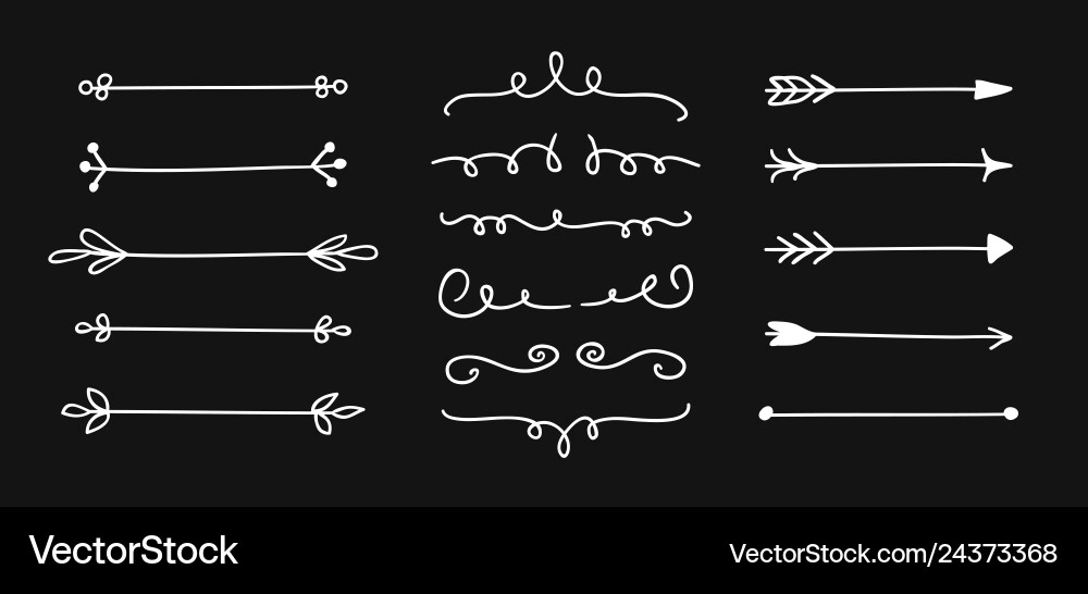 Hand Drawn Boho Doodle Set vector image