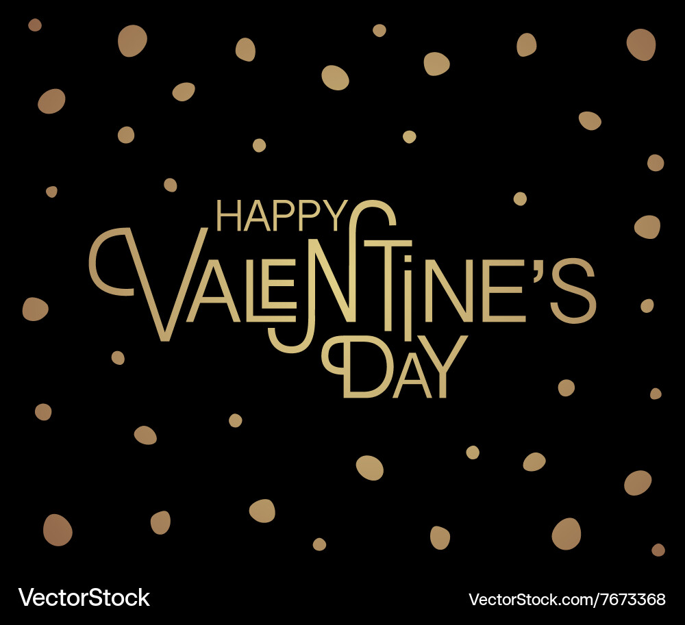 Hand Drawn Valentine's Day Text Vector Image