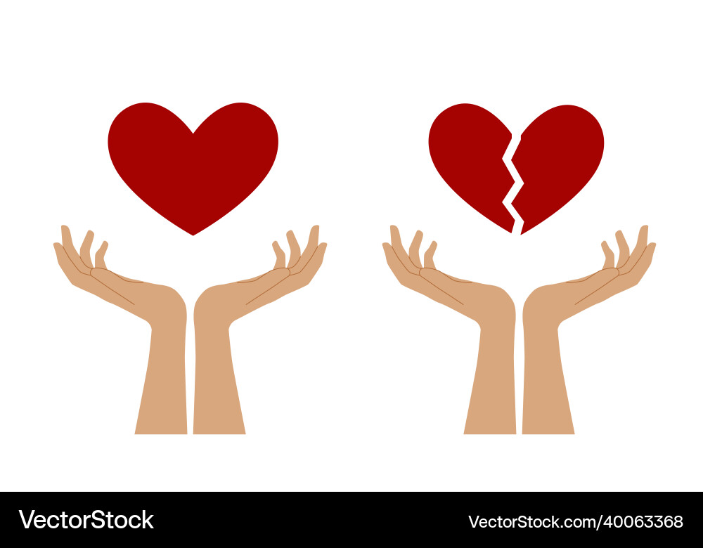 Heart in his hands symbol of love and charity Heart in his hands symbol of love and charity vector image