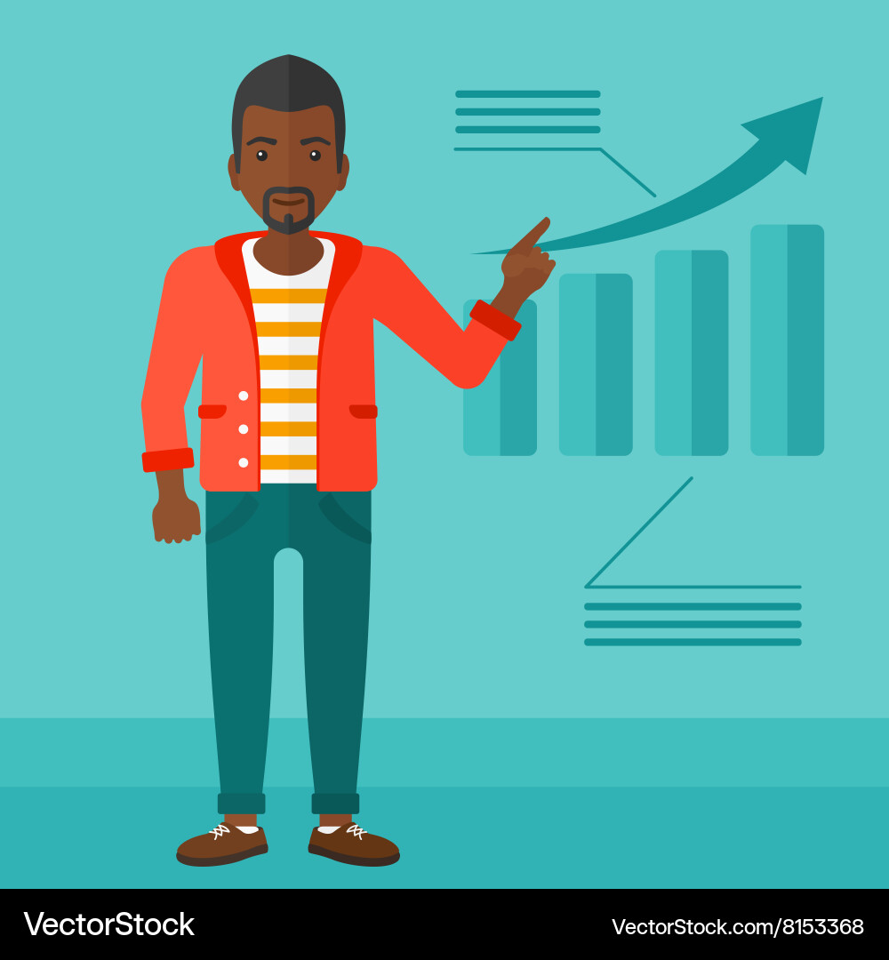 Man presenting report vector image