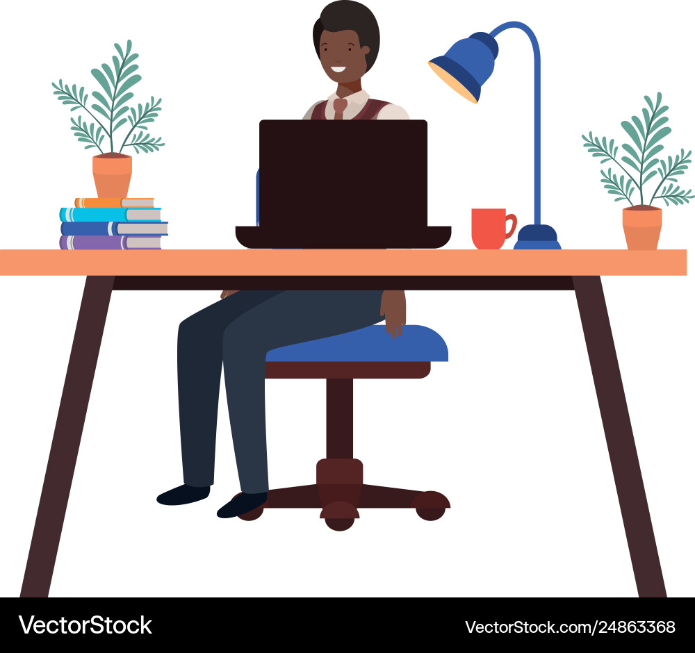 Man working in office avatar character vector image