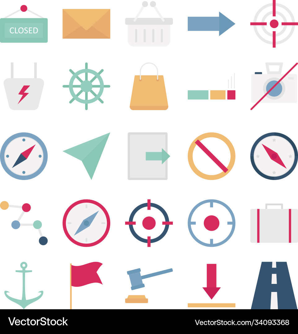 Map and navigation icons can be easily mod Vector Image