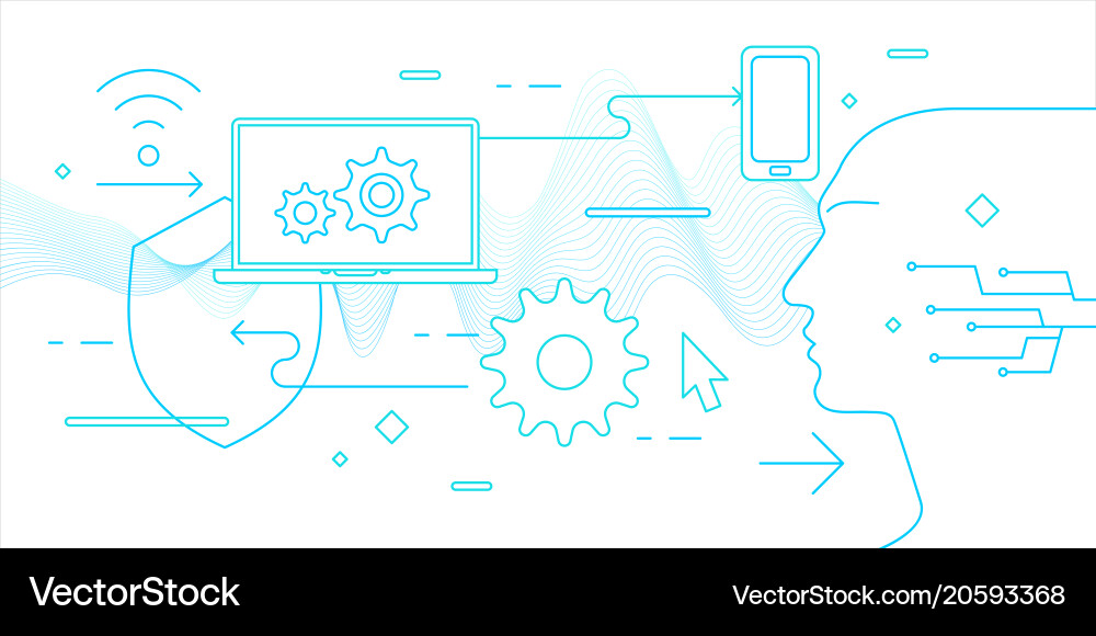 Modern in flat style data security vector image