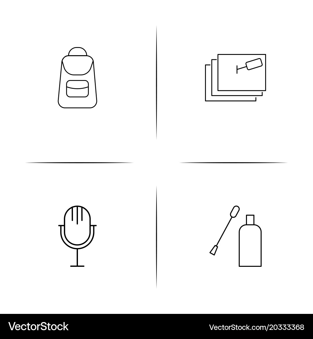 Office simple linear icon setsimple outline icons vector image