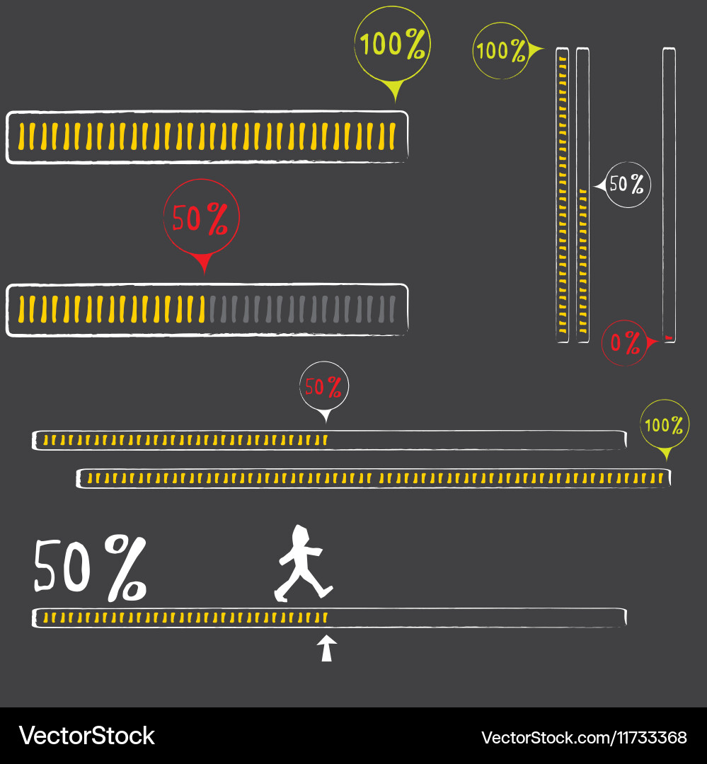 Orange preloaders and progress loading bars Vector Image