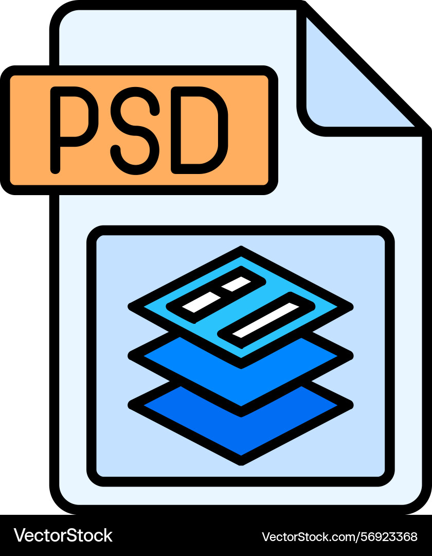 Psd file format icon design Vector Image