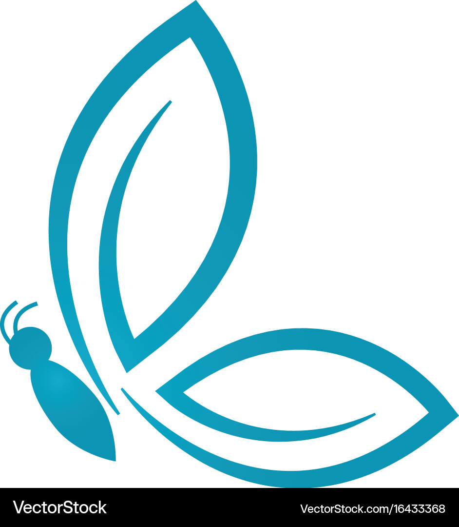 Schöne Schmetterling Logo Vorlage Design Vektorbild