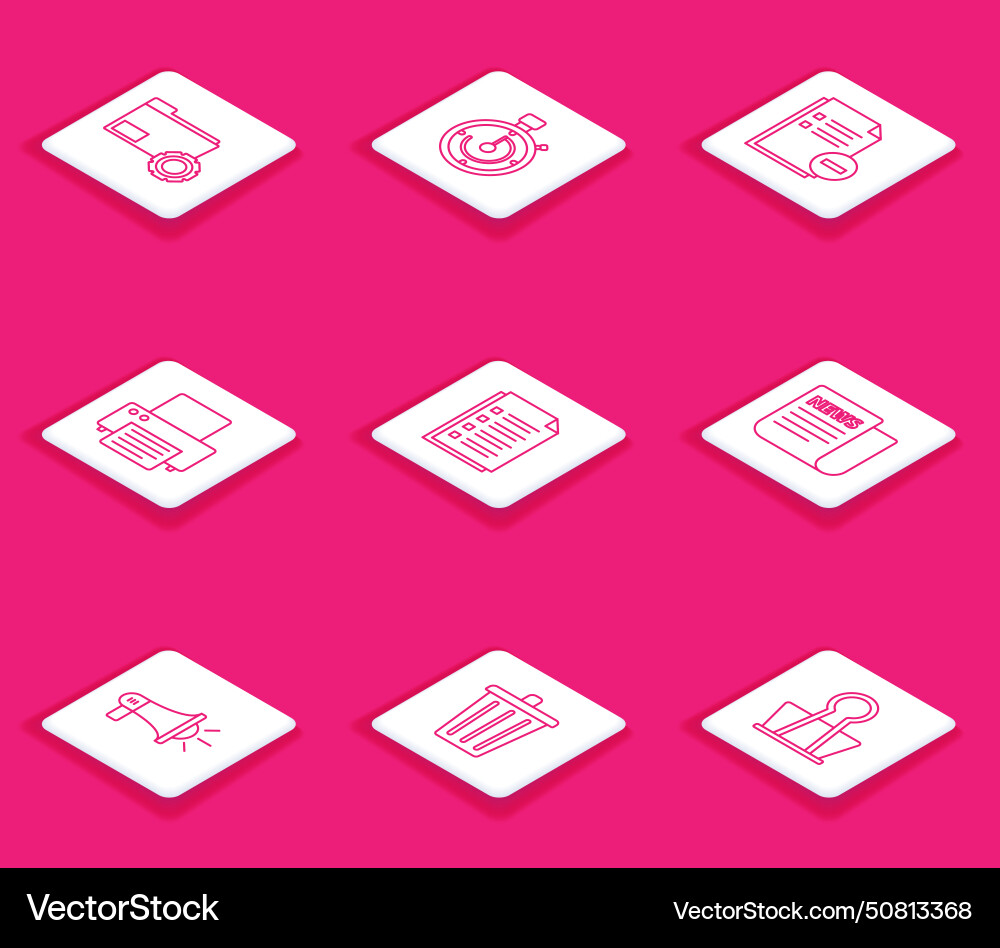 Set line folder settings with gears briefcase Set line folder settings with gears briefcase vector image