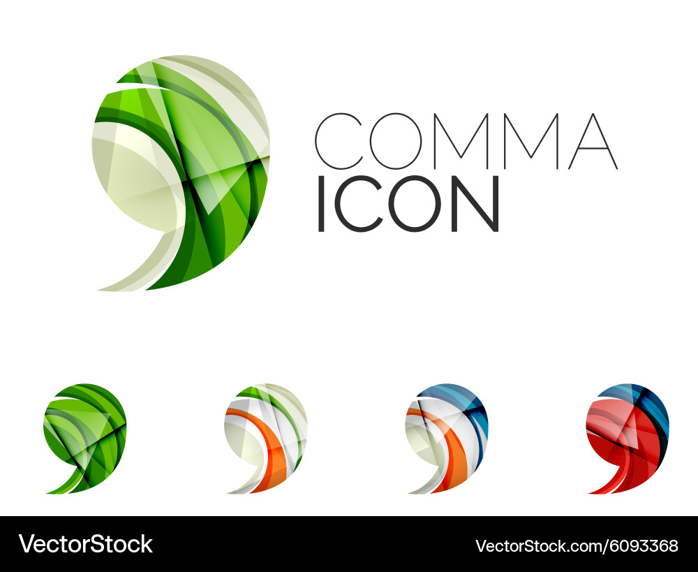 Set of abstract comma icon business logotype Vector Image