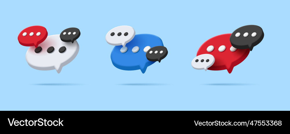 Speech communication dialogue bubbles front view Speech communication dialogue bubbles front view vector image