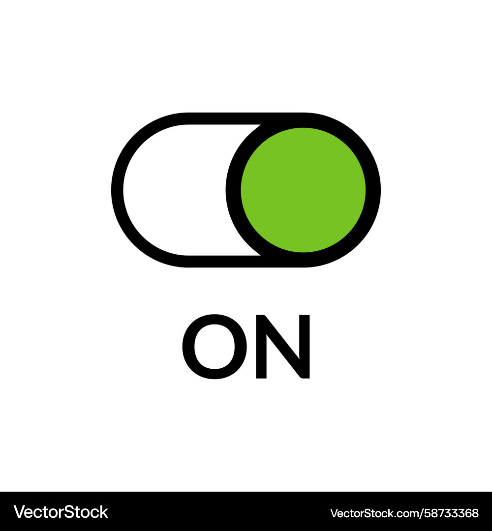 Toggle switch in the on position Vector Image